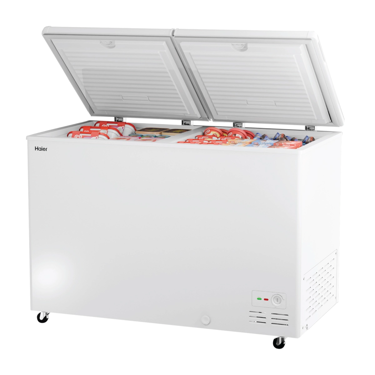 Haier 355 Ltr Double door- White Colour Convertible Hard top Freezer